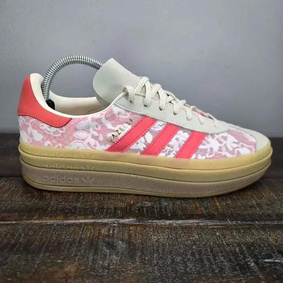 NEW Adidas Originals Gazelle Bold Liberty London Womens Size 9.5 Scarlet JR8885 - Picture 5 of 13